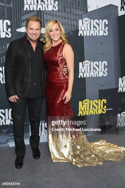 Musical artists Kyle Jacobs and Kellie Pickler attend the 2017 CMT Music Awards at the Music City Center on June 7, 2017 in Nashville, Tennessee.