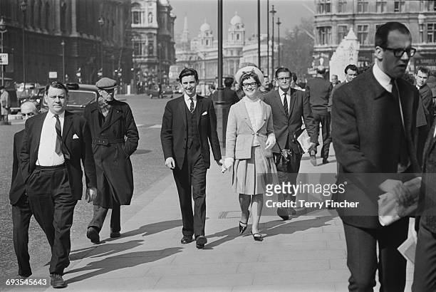 British Liberal Democrat politician David Steel and his wife Judith arrive at the House of Commons, London, UK, 30th March 1965. Steel is the new...