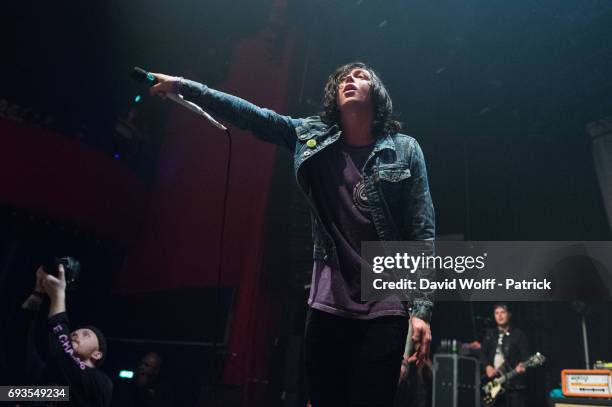 Kellin Quinn Bostwick from Sleeping with Sirens opens for Good Charlotte at Le Bataclan on June 7, 2017 in Paris, France.