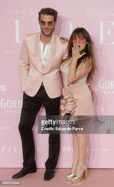 Actress Candela Pena and model Jon Kortajarena attend the 'Pieles' premiere at Capitol cinema on June 7, 2017 in Madrid, Spain.