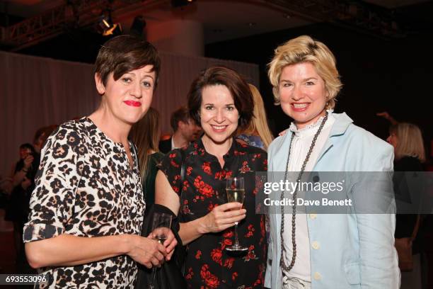 Tracey Thorn, guest and Issy Van Randwyck attend the Baileys Women's Prize For Fiction Awards 2017 at The Royal Festival Hall on June 7, 2017 in...