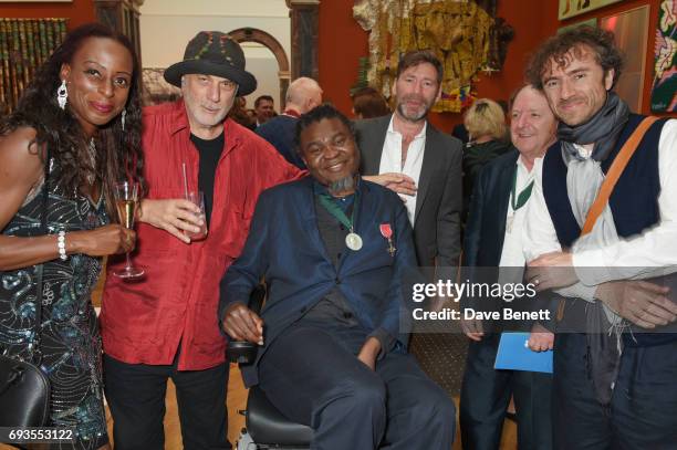 Ron Arad, Yinka Shonibare, Mat Collishaw, Richard Wilson and Thomas Heatherwick attend the Royal Academy Of Arts Summer Exhibition preview party at...