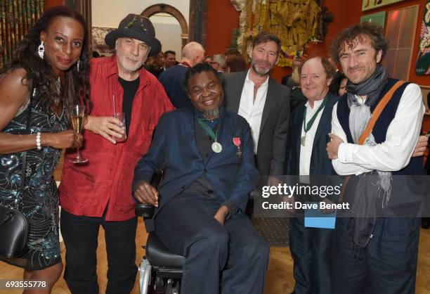 Ron Arad, Yinka Shonibare, Mat Collishaw, Richard Wilson and Thomas Heatherwick attend the Royal Academy Of Arts Summer Exhibition preview party at...