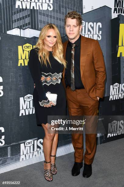 Singer-songwriters Miranda Lambert and Anderson East attend the 2017 CMT Music Awards at the Music City Center on June 7, 2017 in Nashville,...
