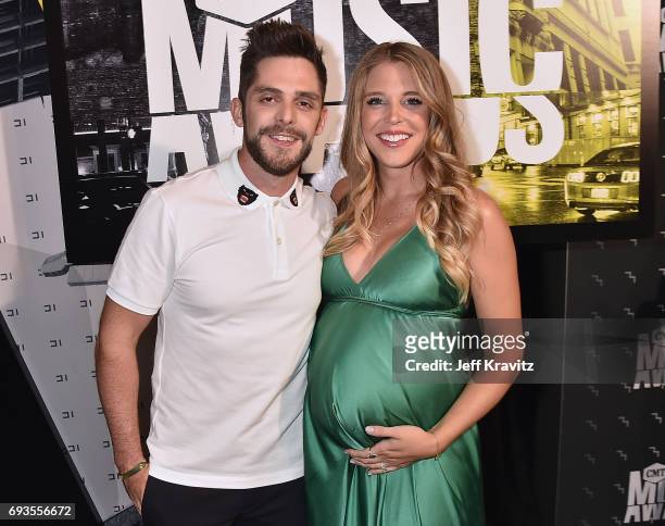 Singer-songwriter Thomas Rhett and Lauren Gregory attend the 2017 CMT Music Awards at the Music City Center on June 7, 2017 in Nashville, Tennessee.