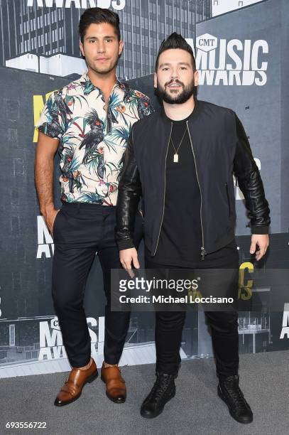 Recording artists Dan Smyers and Shay Mooney of Dan + Shay attend the 2017 CMT Music Awards at the Music City Center on June 7, 2017 in Nashville,...