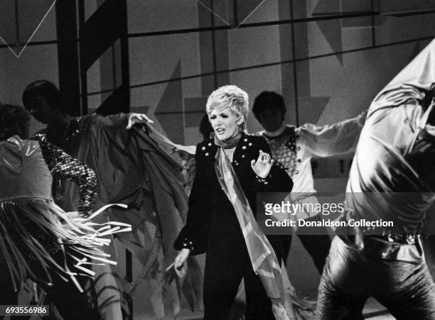 Connie Stevens performs on "This Is Tom Jones" TV show in circa 1970 in Los Angeles, California .