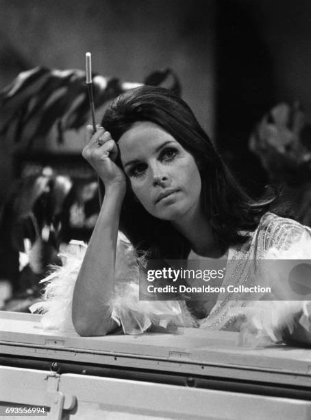 Singer Claudine Longet performs on "This Is Tom Jones" TV show in circa 1970 in Los Angeles, California .