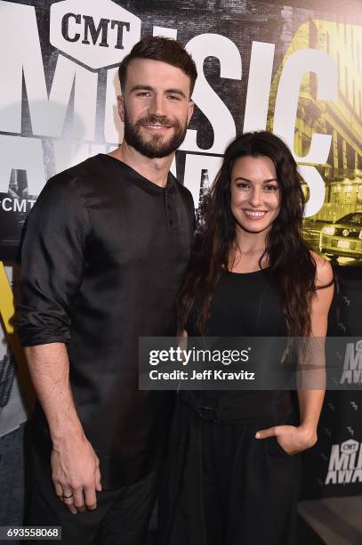 Singer-songwriter Sam Hunt and Hannah Lee Fowler attend the 2017 CMT Music Awards at the Music City Center on June 7, 2017 in Nashville, Tennessee.