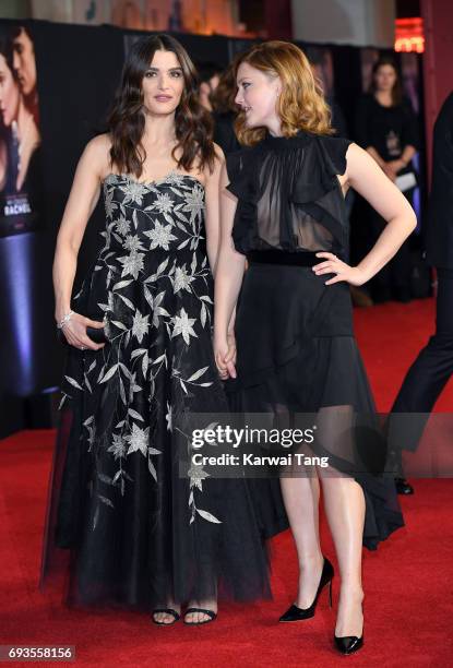 Rachel Weisz and Holliday Grainger attend the World Premiere of "My Cousin Rachel" at Picturehouse Central on June 7, 2017 in London, England.