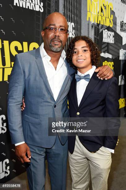 Singer-songwriter Darius Rucker and Jack Rucke attends the 2017 CMT Music Awards at the Music City Center on June 7, 2017 in Nashville, Tennessee.