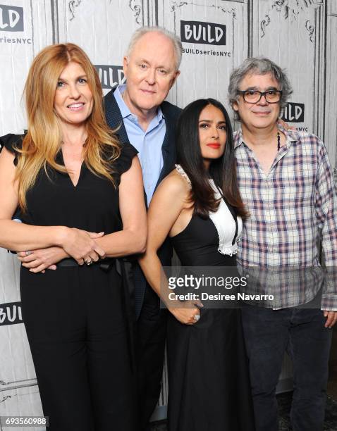 Actors Connie Britton, John Lithgow and Salma Hayek and director Miguel Arteta attend Build to discuss 'Beatriz At Dinner' at Build Studio on June 7,...