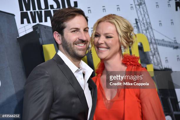 Josh Kelley and Katherine Heigl attend the 2017 CMT Music Awards at the Music City Center on June 7, 2017 in Nashville, Tennessee.
