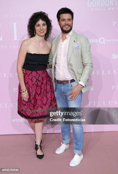 Martin Barredo and guest attends the 'Pieles' premiere pink carpet at Capitol cinema on June 7, 2017 in Madrid, Spain.