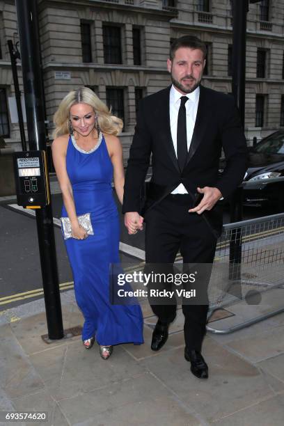 Kristina Rihanoff and Ben Cohen attend Together for Short Lives Midsummer Ball at Banqueting House on June 7, 2017 in London, England.