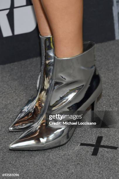 Shoe detail of musical artist Jillian Jacqueline during the 2017 CMT Music Awards at the Music City Center on June 7, 2017 in Nashville, Tennessee.