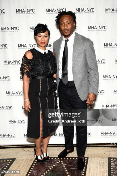 Michi Marshall and Brandon Marshall attend The Mental Health Association of New York City 25th Anniversary Gala at Gotham Hall on June 7, 2017 in New...