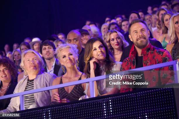 Phillip Sweet, Kimberly Schlapman, Karen Fairchild, and Jimi Westbrook of Little Big Town attend the 2017 CMT Music awards at the Music City Center...