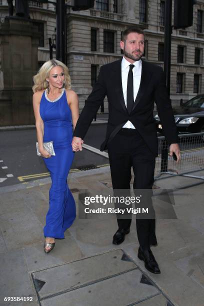 Kristina Rihanoff and Ben Cohen attend Together for Short Lives Midsummer Ball at Banqueting House on June 7, 2017 in London, England.