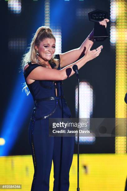 Singer-songwriter Lauren Alaina accepts an award onstage at the 2017 CMT Music Awards at the Music City Center on June 7, 2017 in Nashville,...