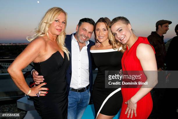 Birgit Fischer-Hoeper, Pedro da Silva, Simone Ballack and Nicole Wesner during the celebration of the 45th anniversary of Playboy Germany at Upside...
