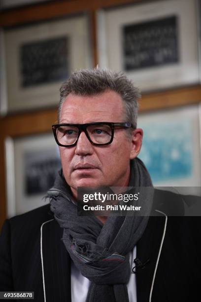 John Kirwan during the All Blacks & Maori All Blacks New Zealand Lions Series Squads Announcement at Butler Hall on June 8, 2017 in Auckland, New...