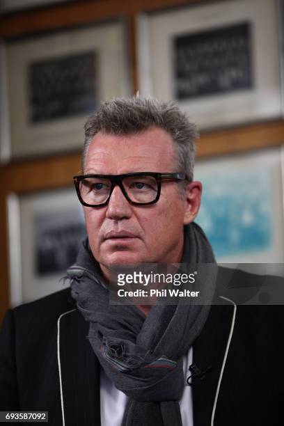 John Kirwan during the All Blacks & Maori All Blacks New Zealand Lions Series Squads Announcement at Butler Hall on June 8, 2017 in Auckland, New...