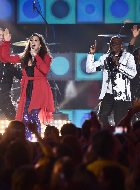 Hillary Scott of Lady Antebellum and Philip Bailey of Earth, Wind & Fire perform onstage during the 2017 CMT Music Awards at the Music City Center on...