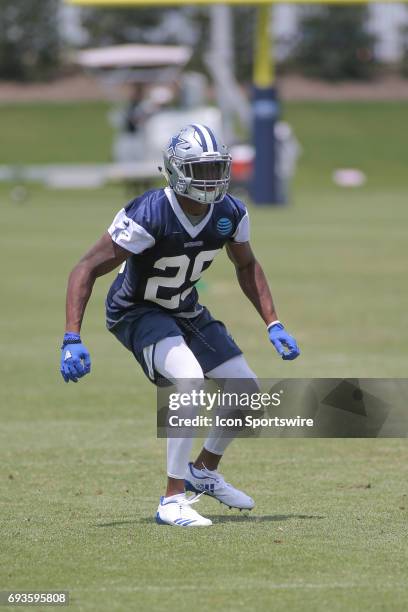 Dallas Cowboys defensive back Xavier Woods runs drills during the Dallas Cowboys OTA practice on June 7, 2017 at The Star in Frisco, Texas.