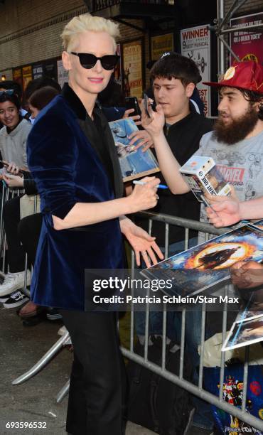 Actress Tilda Swinton is seen on June 7, 2017 in New York City.