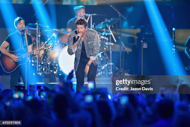 Brett Eldredge performs onstage at the 2017 CMT Music Awards at the Music City Center on June 7, 2017 in Nashville, Tennessee.