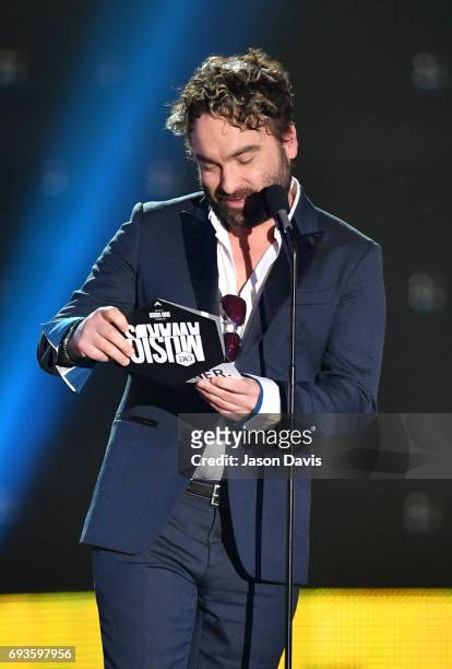 Johnny Galecki presents an award onstage at the 2017 CMT Music Awards at the Music City Center on June 7, 2017 in Nashville, Tennessee.
