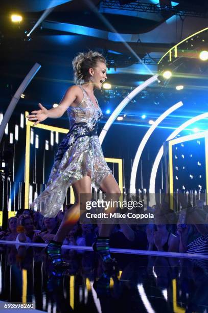 Carrie Underwood accepts the award for Female Video of the Year onstage during the 2017 CMT Music Awards at the Music City Center on June 6, 2017 in...