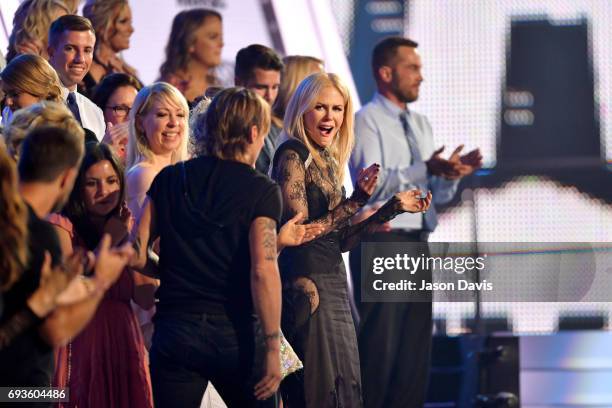 Keith Urban and Nicole Kidman attend the 2017 CMT Music Awards at the Music City Center on June 7, 2017 in Nashville, Tennessee.