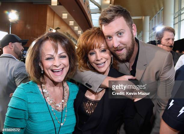 Susie McEntire, Reba McEntire, and Charles Kelley attend the 2017 CMT Music Awards at the Music City Center on June 7, 2017 in Nashville, Tennessee.