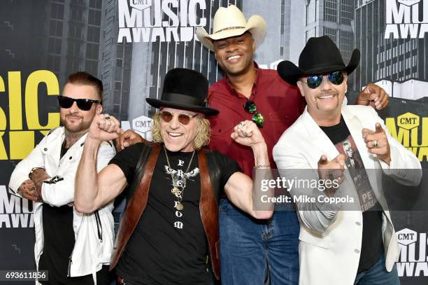 Sinister, Big Kenny Alphin, Cowboy Troy, and John Rich attend the 2017 CMT Music Awards at the Music City Center on June 7, 2017 in Nashville,...