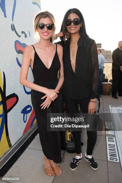 Sophie Sumner and guest attend the Daily Front Row Summer Premiere Party at Jimmy At The James Hotel on June 7, 2017 in New York City.