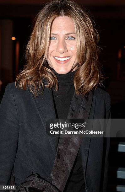 Actress Jennifer Aniston attends the premiere of her movie "The Good Girl" January 12, 2002 at the Sundance Film Festival in Park City, UT. Aniston...