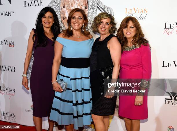 Miranda LeVian, Elizabeth LeVian, Liz LeVian and Angela LeVian attend the Le Vian 2018 Red Carpet Revue at the Mandalay Bay Convention Center on June...