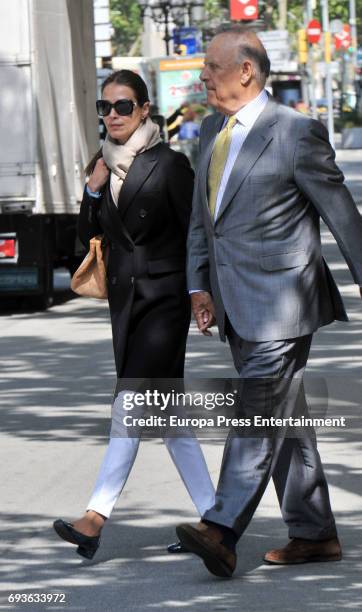 Carlos Falco and Esther Doña are seen on April 25, 2017 in Barcelona, Spain.