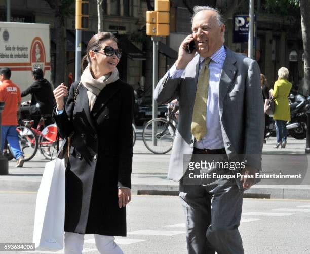 Carlos Falco and Esther Doña are seen on April 25, 2017 in Barcelona, Spain.