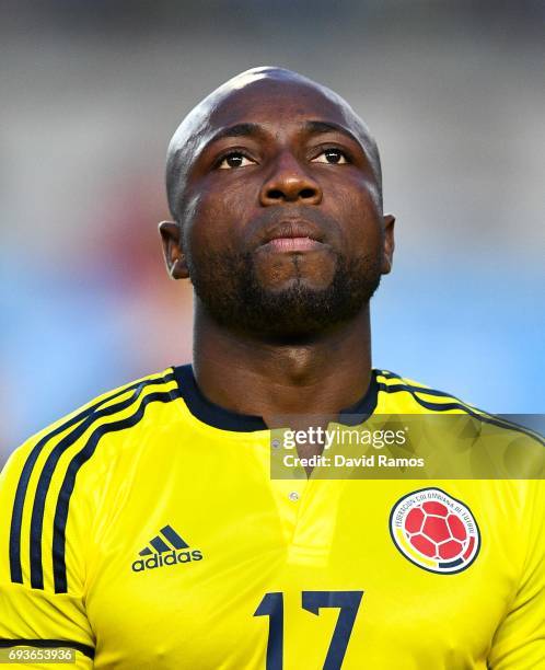 Pablo Armero of Colombia looks on during a friendly match between Spain and Colombia at La Nueva Condomina stadium on June 7, 2017 in Murcia, Spain.