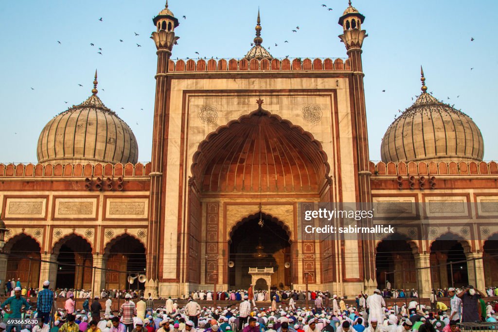 Eid Prayer at Jama Masjid, Old Delhi, India.