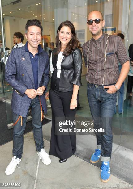 Designer Brian Wolk, Katherine Ross, and designer Claude Morais attend LACMA Director's Circle Celebrates The Wear LACMA Spring/Summer 2017...