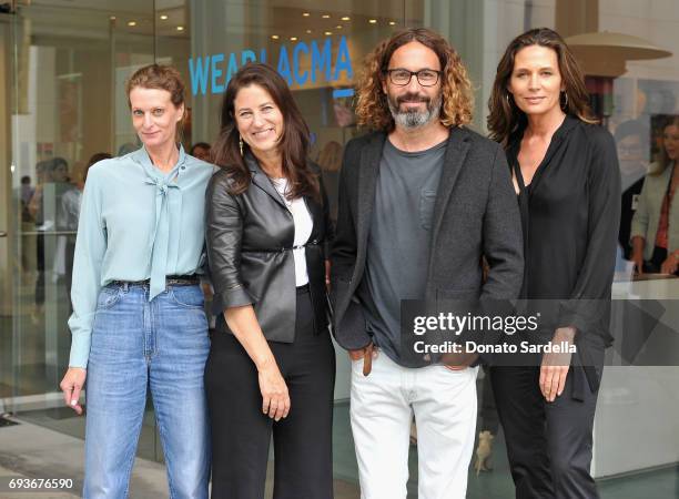 Lena Wald, Katherine Ross, creative director of Outerknown John Moore, and designer Kendall Conrad attend LACMA Director's Circle Celebrates The Wear...