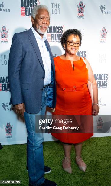 Actor Morgan Freeman and Deena Adair attend the "Landing Up" World Premiere during 20th Annual Dances With Films at TCL Chinese 6 Theatres on June 7,...