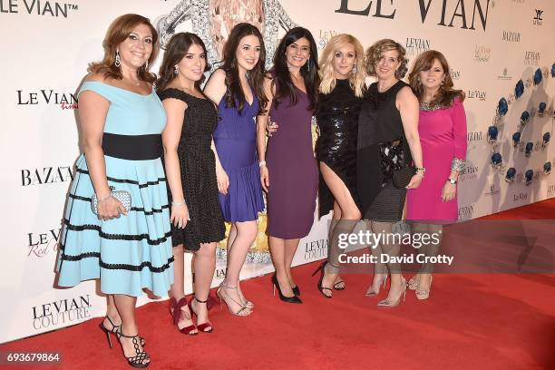 Elizabeth LeVian, Alexa LeVian, Lexy LeVian, Miranda LeVian, Jane Krakowski, Liz LeVian and Angela LeVian attend the 2018 Le Vian Red Carpet Revue...