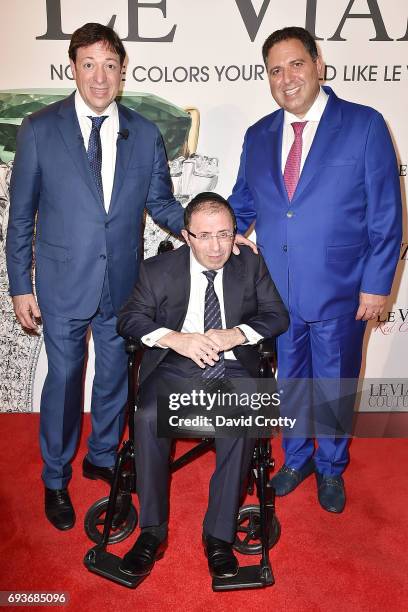 Eddie LeVian, Larry LeVian and Moussa LeVian attend the 2018 Le Vian Red Carpet Revue the at The Lagoon Ballroom at the Mandalay Bay Resort on June...