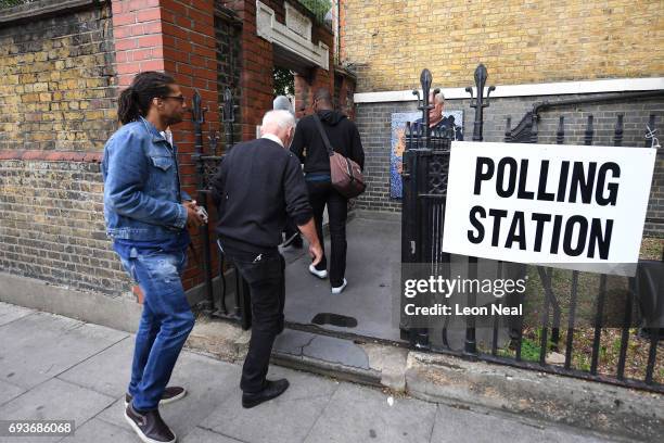Doors open at the polling station at Pakeman primary school on June 8, 2017 in London, United Kingdom. Polling stations have opened as the nation...