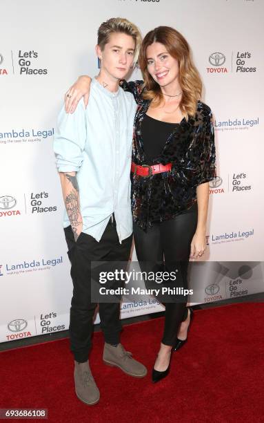 Mav Viola and Diora Baird arrive at Lambda Legal's 25th Anniversary West Coast Liberty Awards at TAO at the Dream Hotel on June 7, 2017 in Los...
